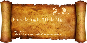 Harsányi Mihály névjegykártya